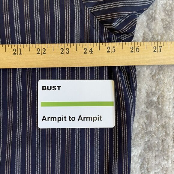 Joseph Jos A. Bank Button Down Shirt Men Size XL Blue‎ Stripe Cotton Pocket - Picture 9 of 12